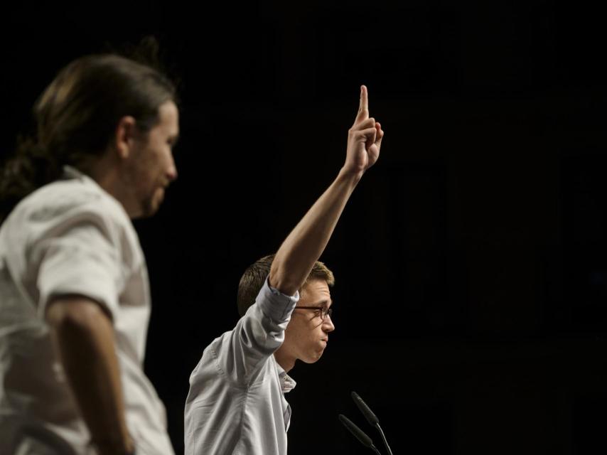 Pablo Iglesias e Íñigo Errejón el pasado domingo en Madrid.