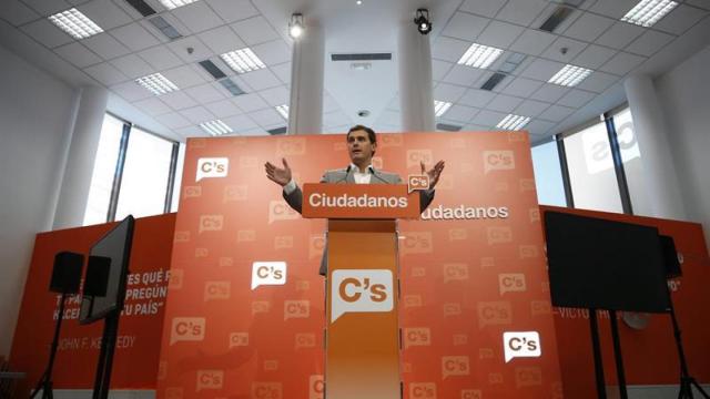 Rivera, en la sede de Ciudadanos.