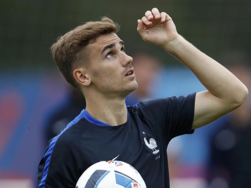 Griezmann, durante un entrenamiento de la selección francesa.