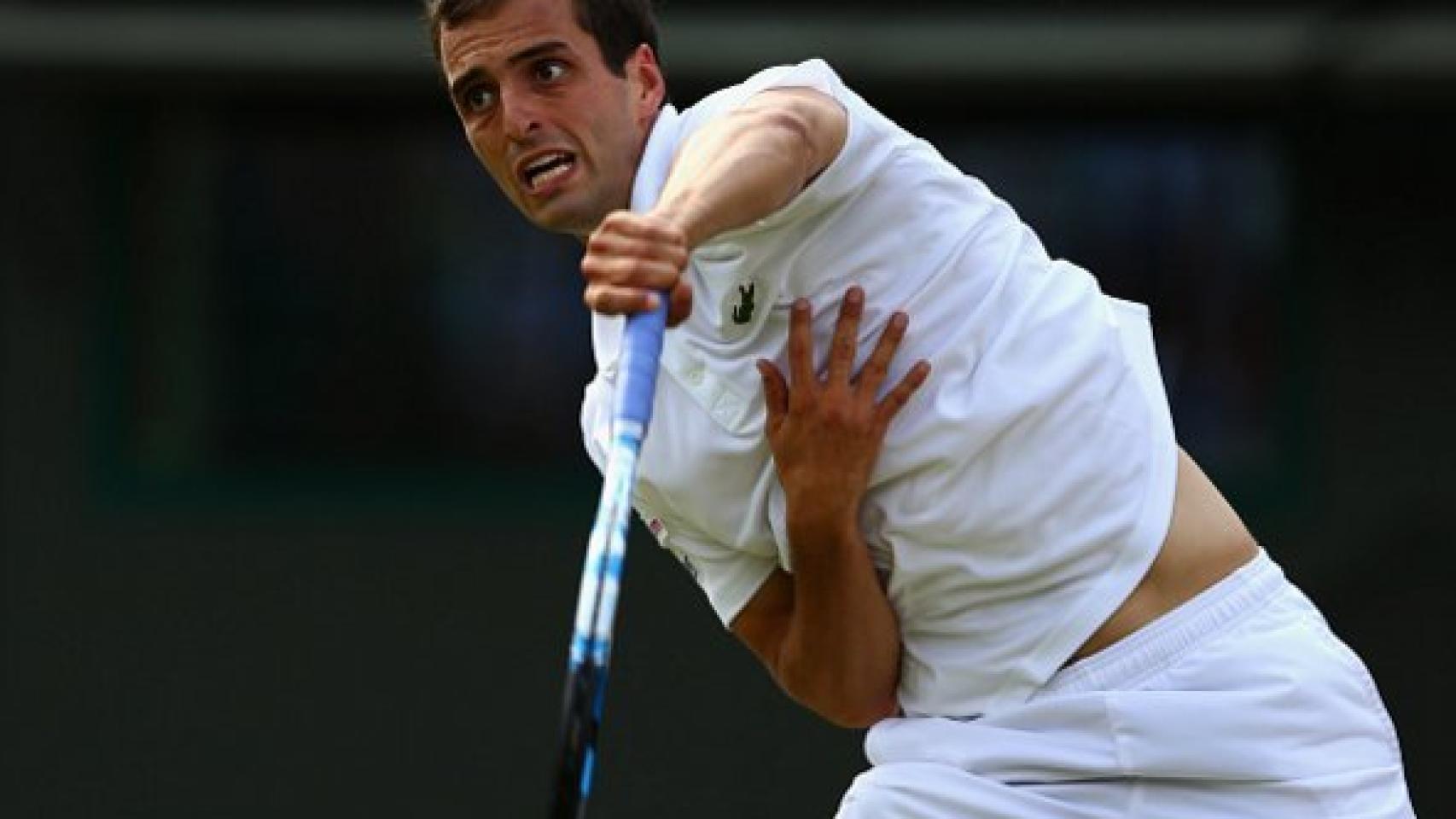 Albert Ramos en el partido ante Viktor Troicki.