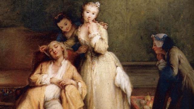 Imagen del cuadro The Tickle (La Cosquilla), de Pietro Longhi.