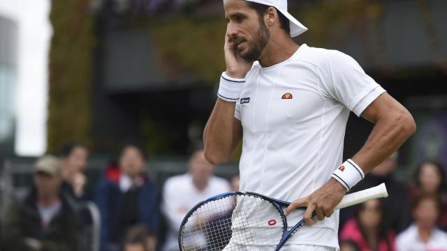 El español durante su encuentro ante Fabio Fognini.