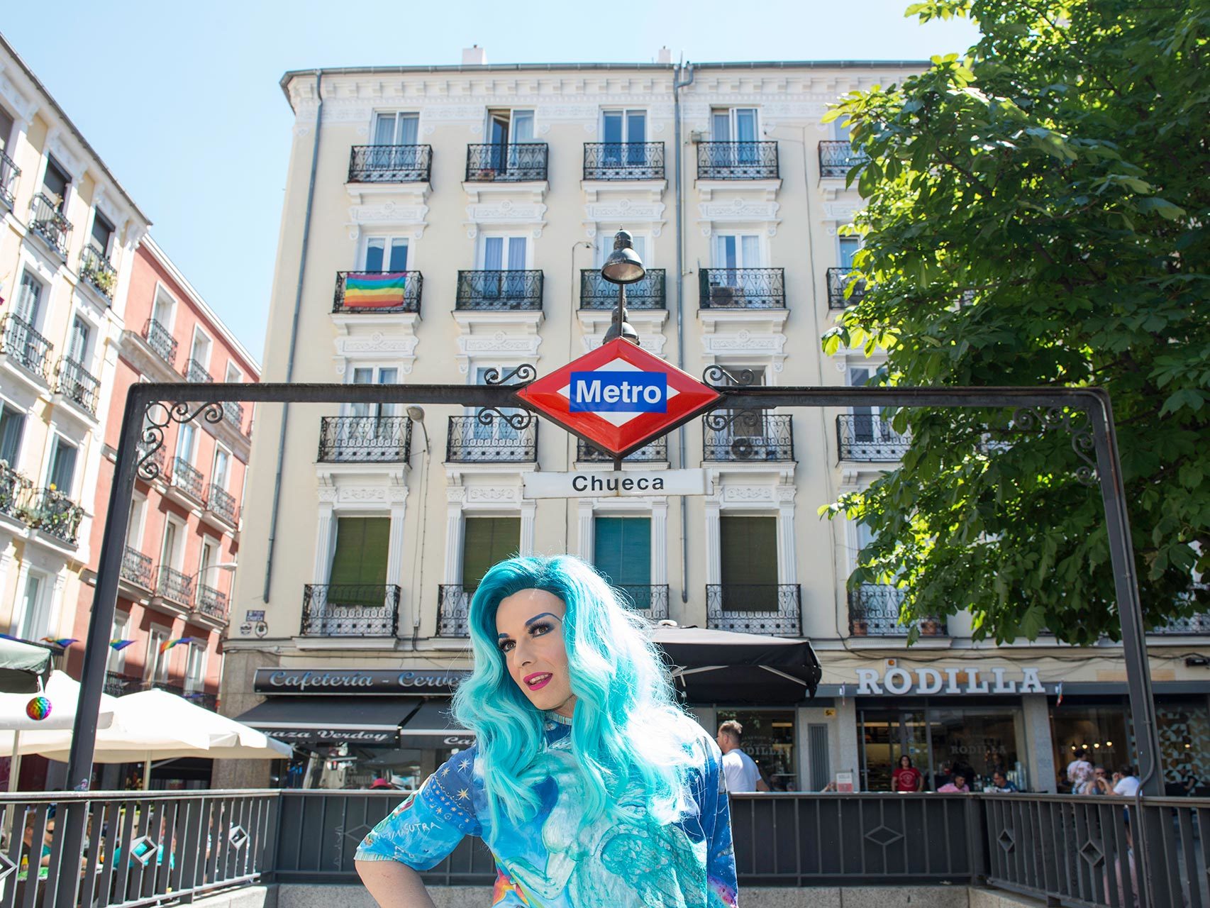 La Prohibida, icono gay a nivel mundial, posa para EL ESPAÑOL en el barrio de Chueca.