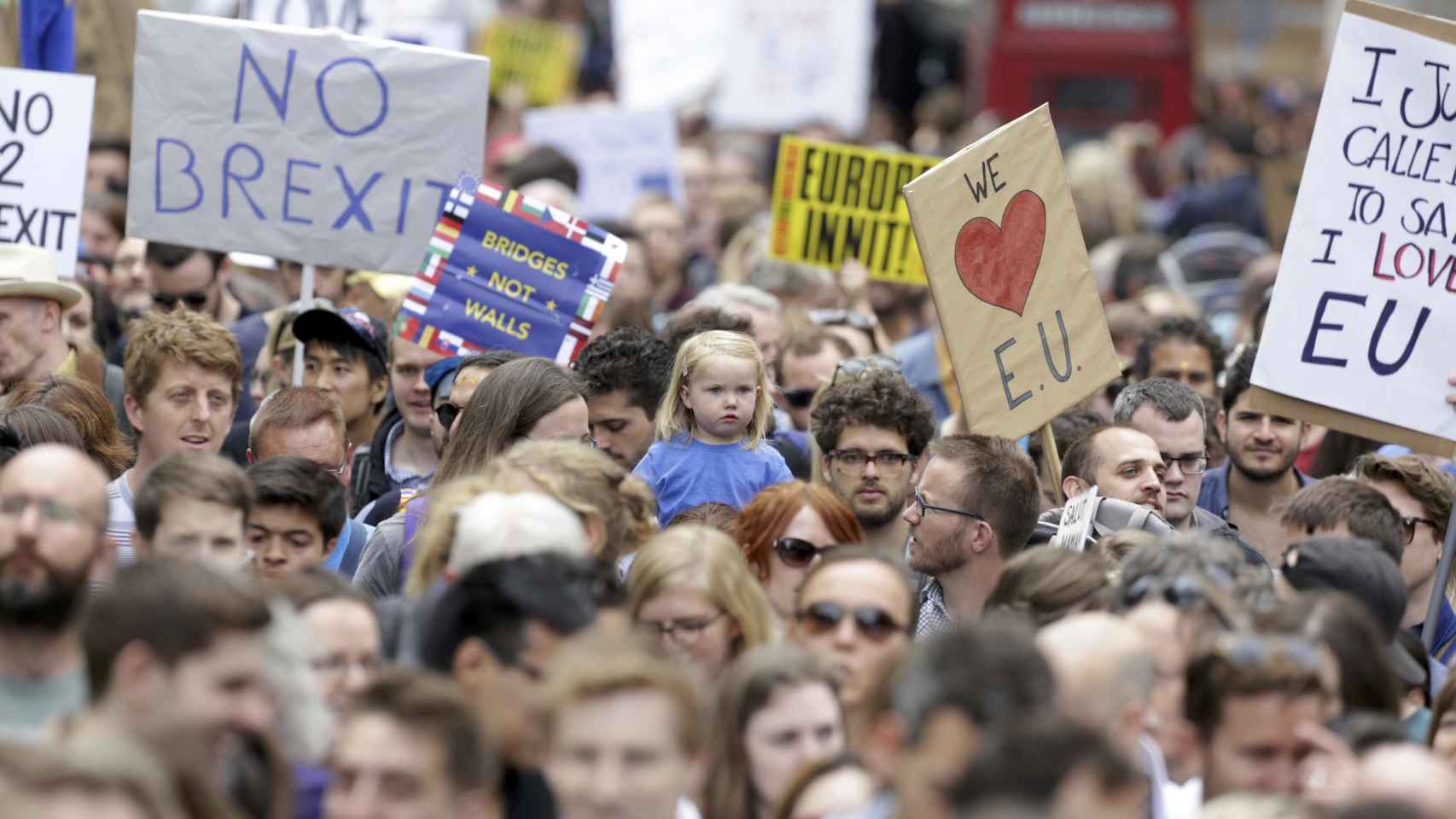 Manifestantes en Londres.
