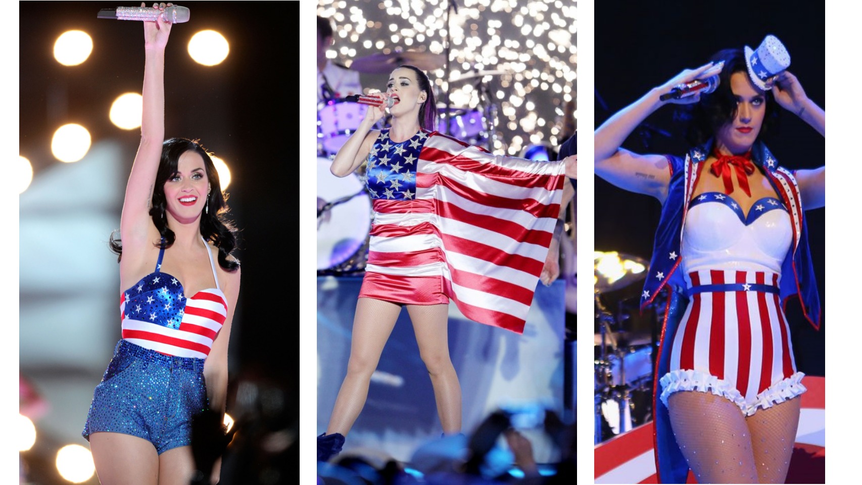 Katy Perry es una de las estrellas que más  ha lucido la bandera en sus actuaciones.