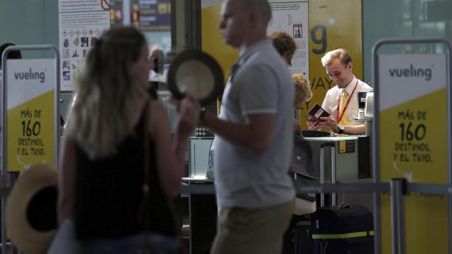 Mostrador de Vueling en el Prat.