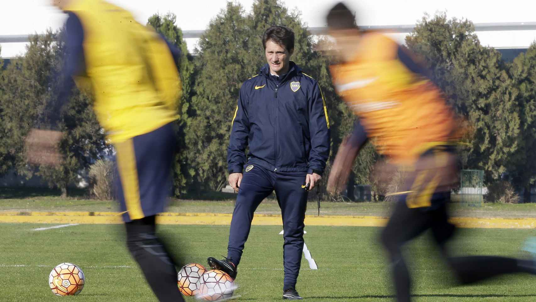 Boca Juniors, durante el entrenamiento.