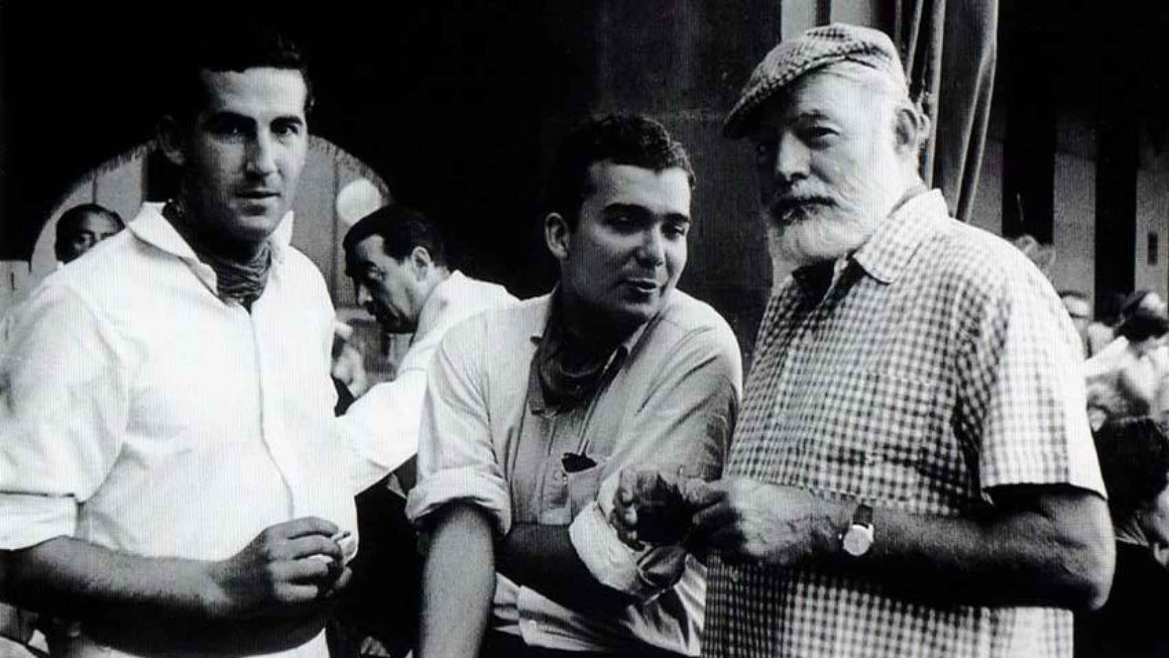 Ernest Hemingway, en Pamplona, durante unos Sanfermines.