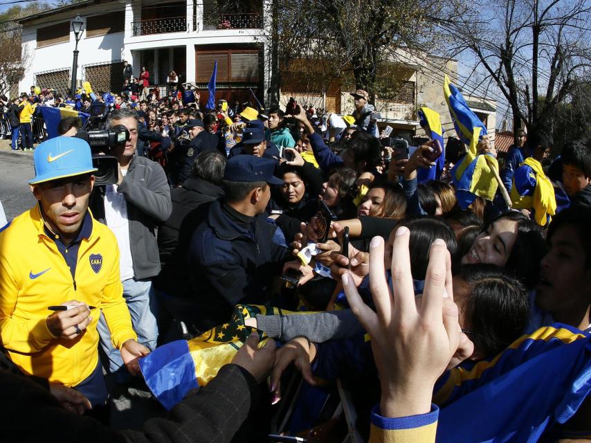 Carlos Tévez a su llegada.