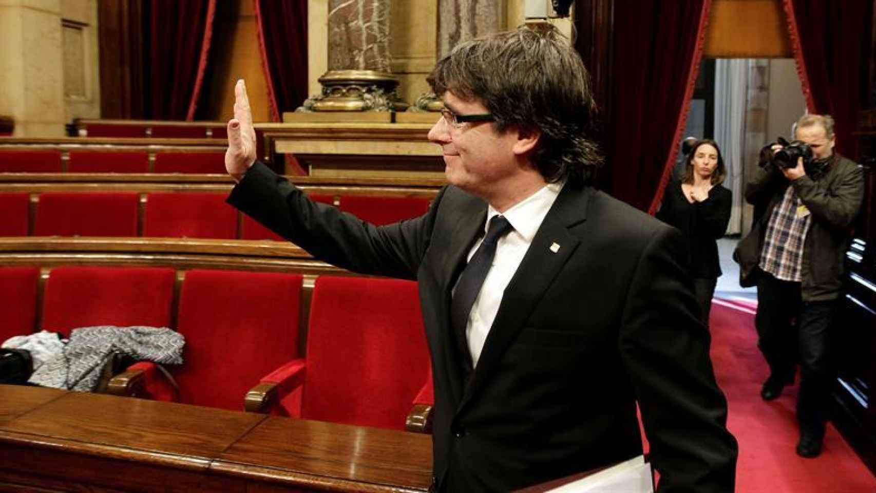 Carles Puigdemont en el Parlament de Cataluña