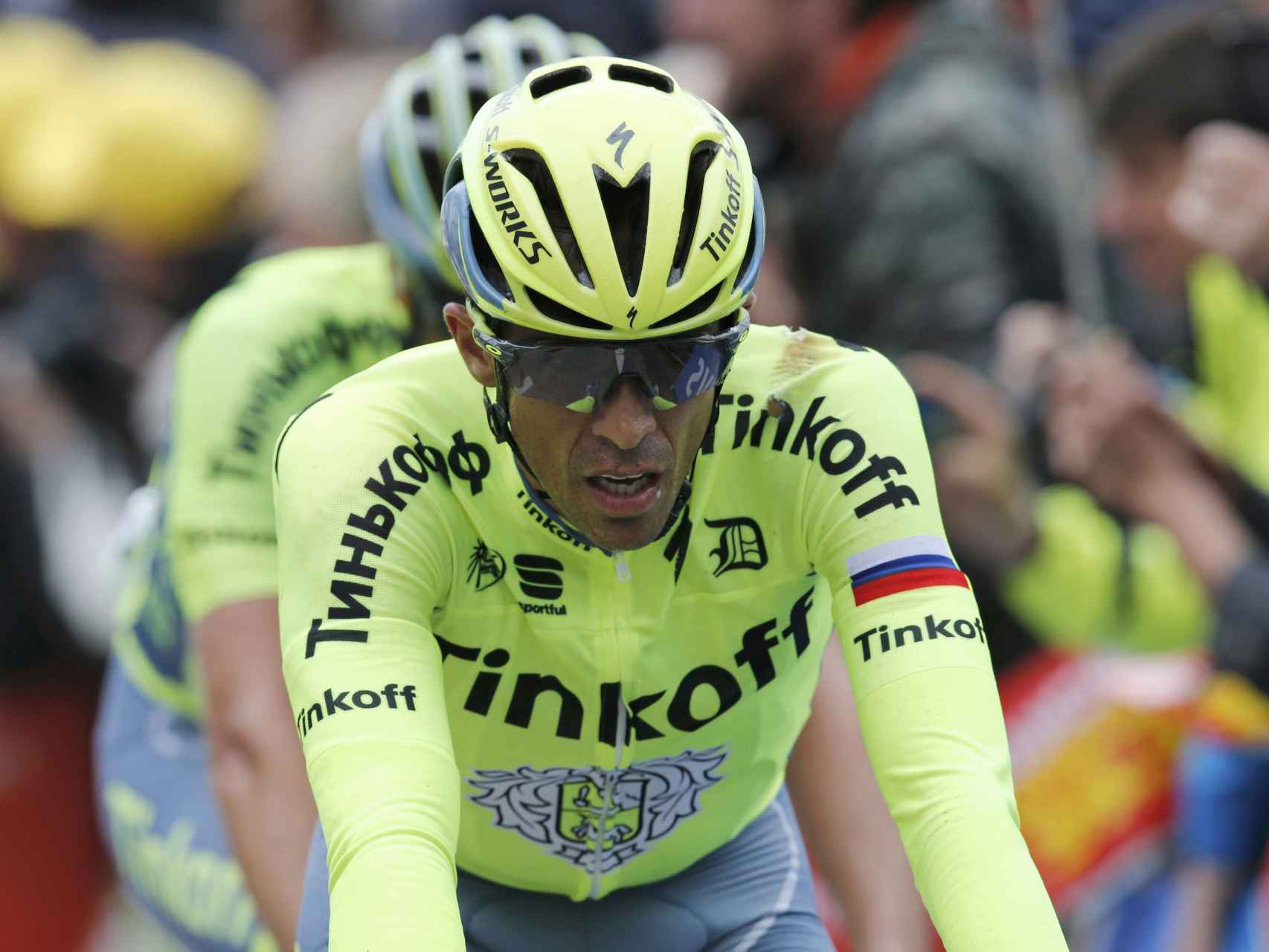 Contador, en la última etapa del Tour.