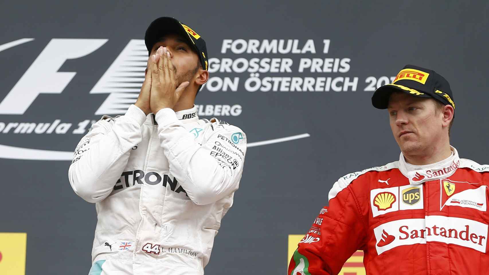 Raikonnen y Hamilton en el GP de Austria.