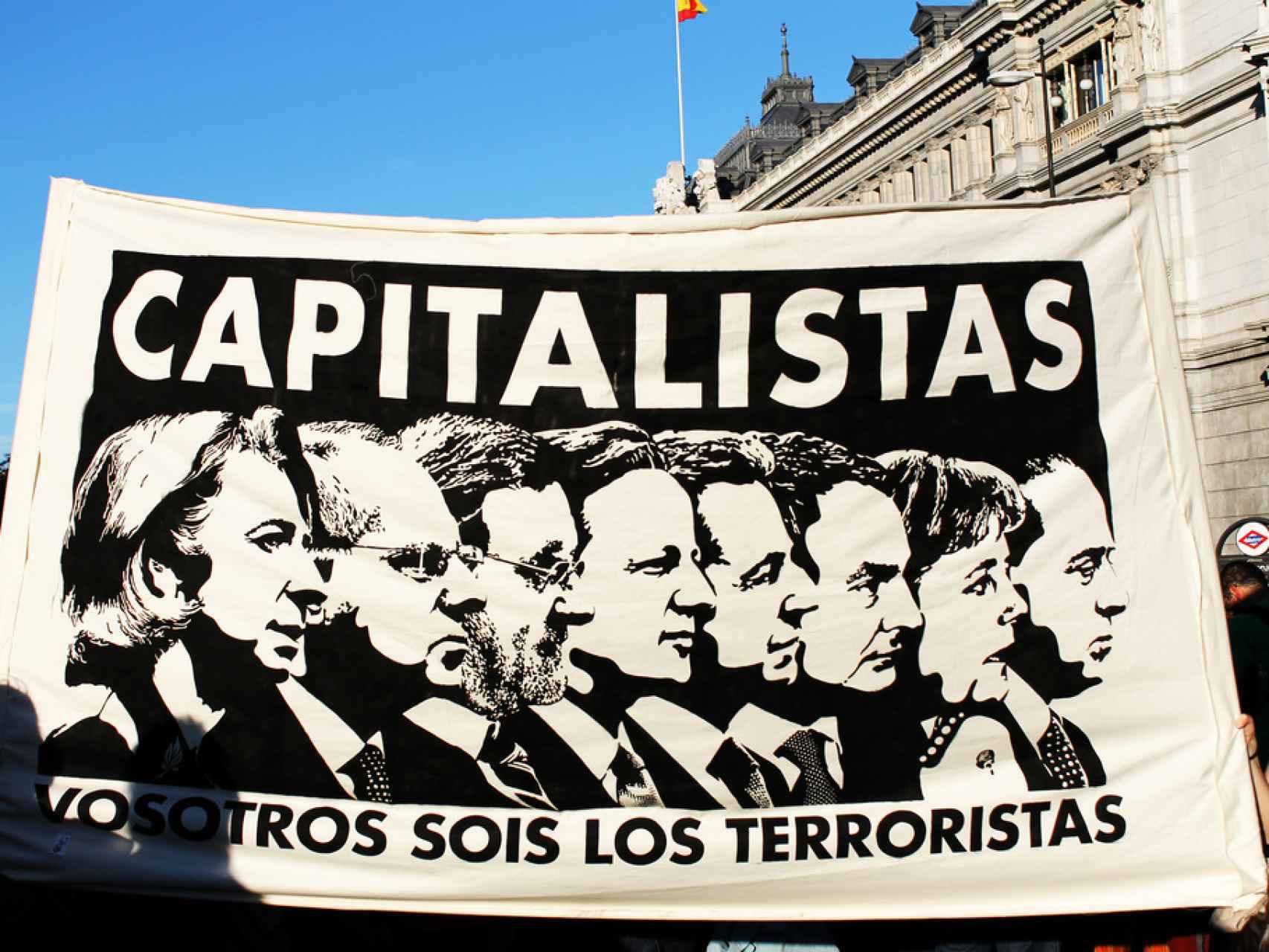 Pancarta Capitalistas, por Noaz para el 15-M.