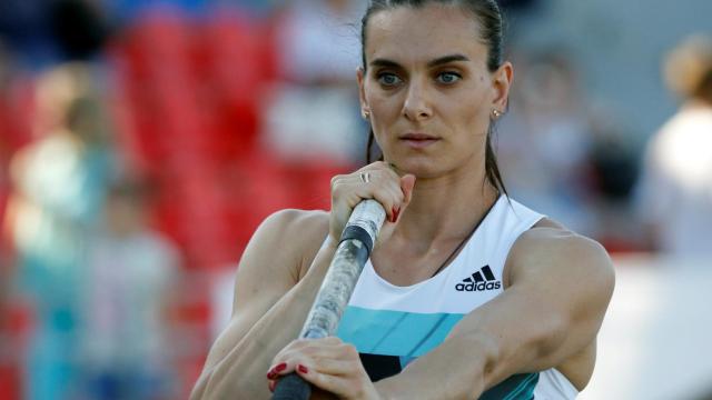 Isinbayeva, durante los pasados campeonatos nacionales de Rusia en junio.