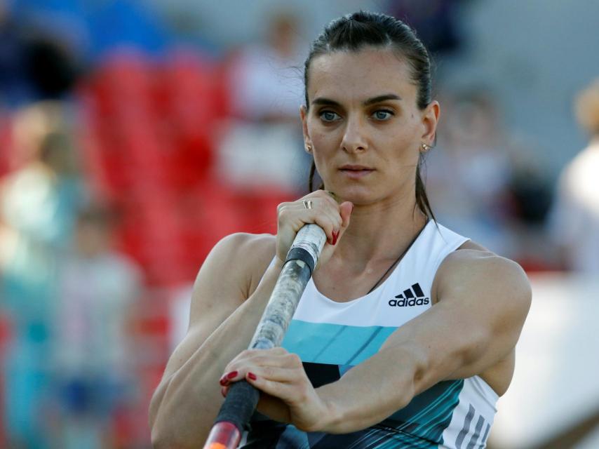 Isinbayeva, durante los pasados campeonatos nacionales de Rusia en junio.