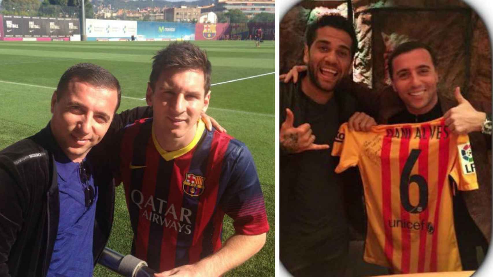 Mayilyan con Leo Messi y Dani Alves