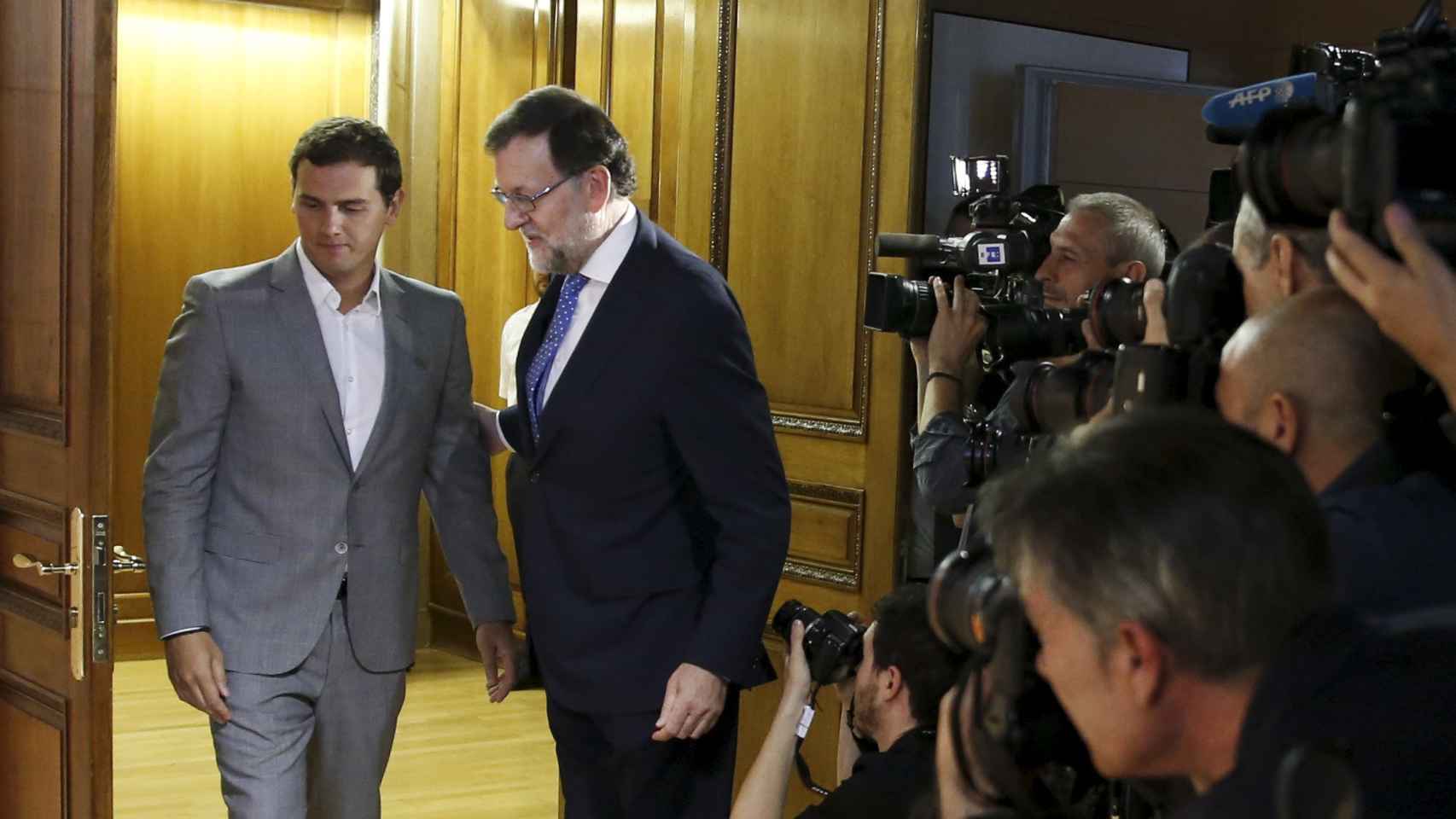 Mariano Rajoy y Albert Rivera durante una reunión