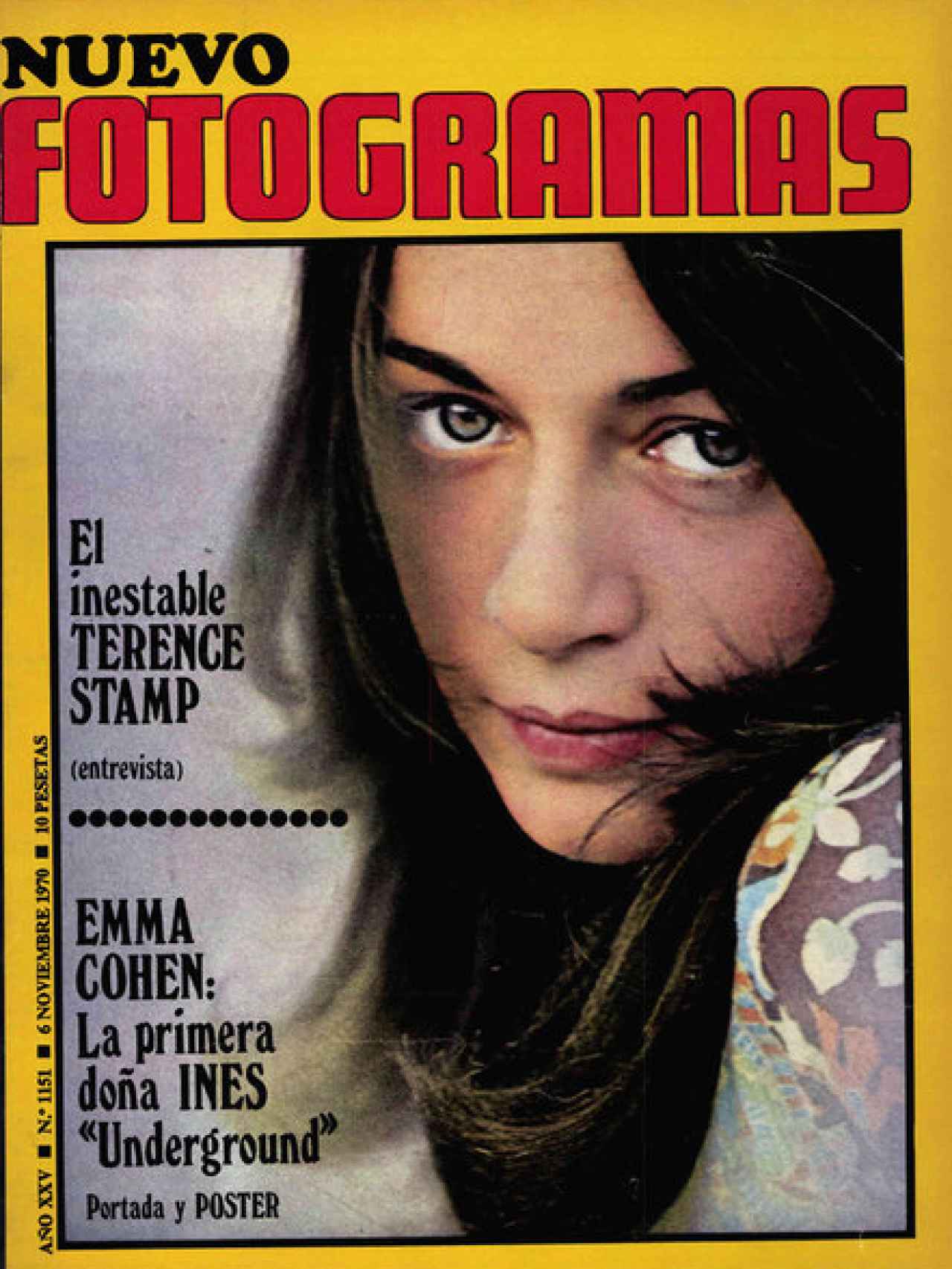 Portada de Emma Cohen en Fotogramas en noviembre de 1970