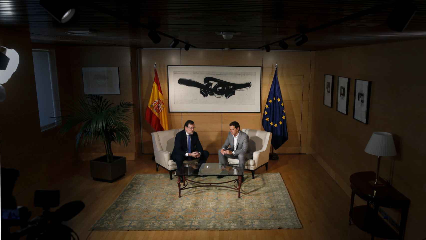 Mariano Rajoy junto con el presidente de C´s, Albert Rivera.