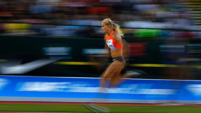 Darya Klishina, en una competición en Tokyo.