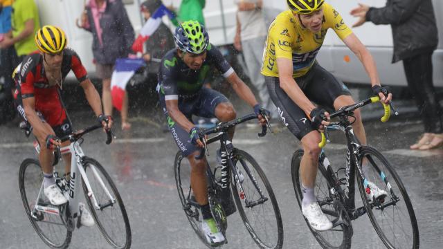 Nairo, a rueda de Froome en la subida a Ordino.