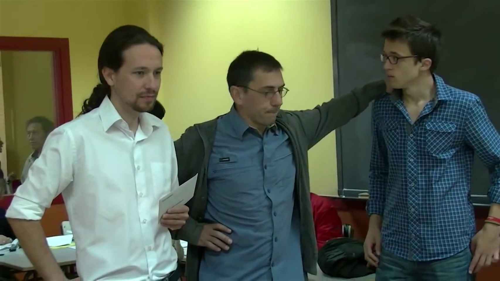 Pablo Iglesias, Juan Carlos Monedero e Iñigo Errejón/ Wikimedia Commons