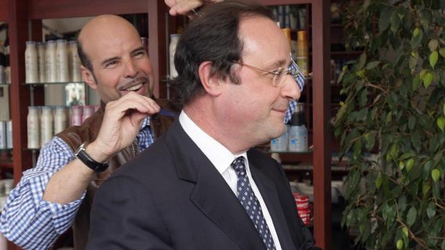 Imagen sin referencia aparecida en la red del supuesto peluquero y su cliente, Hollande
