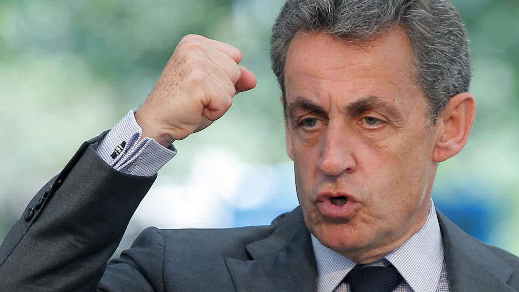 Nicolas Sarkozy durante un discurso.