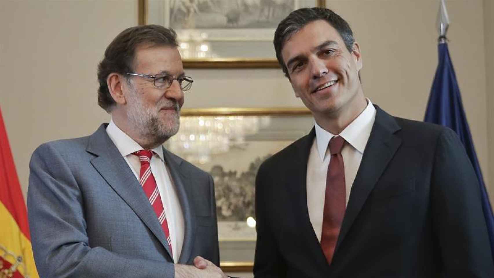 Rajoy junto a Pedro Sánchez/ Emilio Naranjo/ EFE
