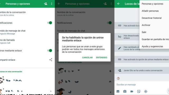 Hangouts ya permite enviar invitaciones a los grupos mediante enlaces