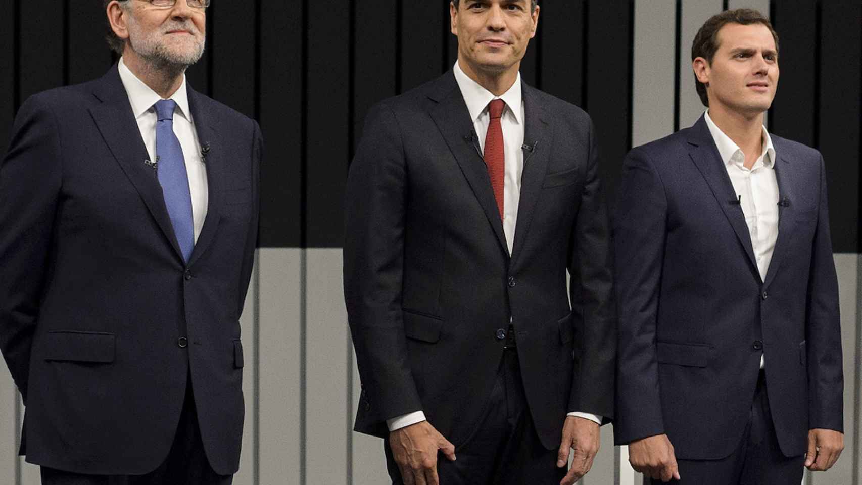 Rajoy, Sánchez y Rivera, en el único debate a cuatro de la campaña.