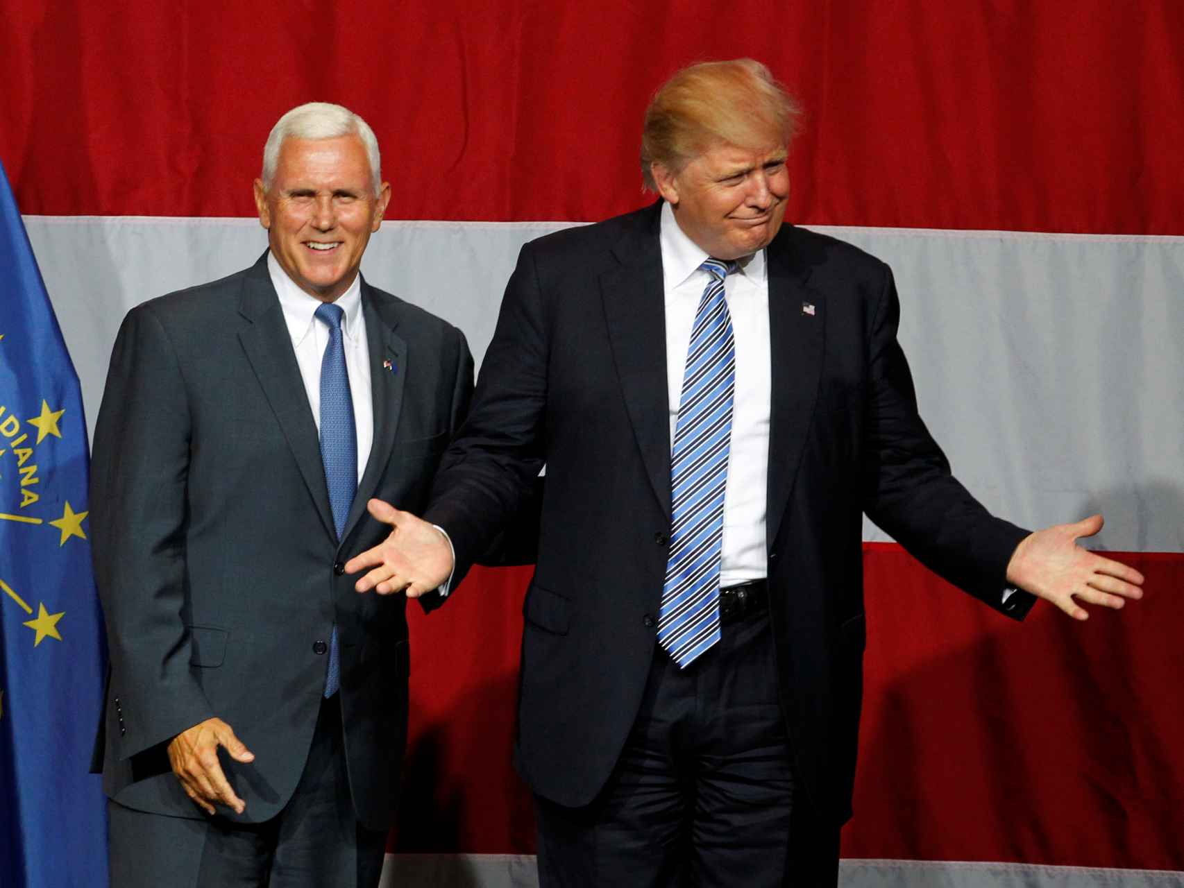 Mike Pence y Donald Trump, el virtual dúo electoral republicano.