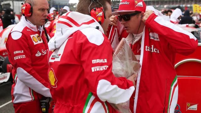 Raikkonen antes del GP de Silverstone.