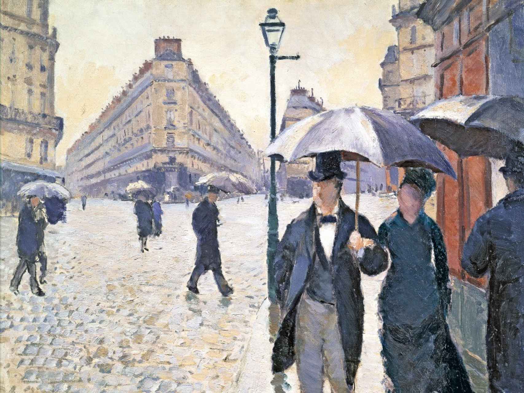 Calle de París, tiempo lluvioso, un boceto (1877)