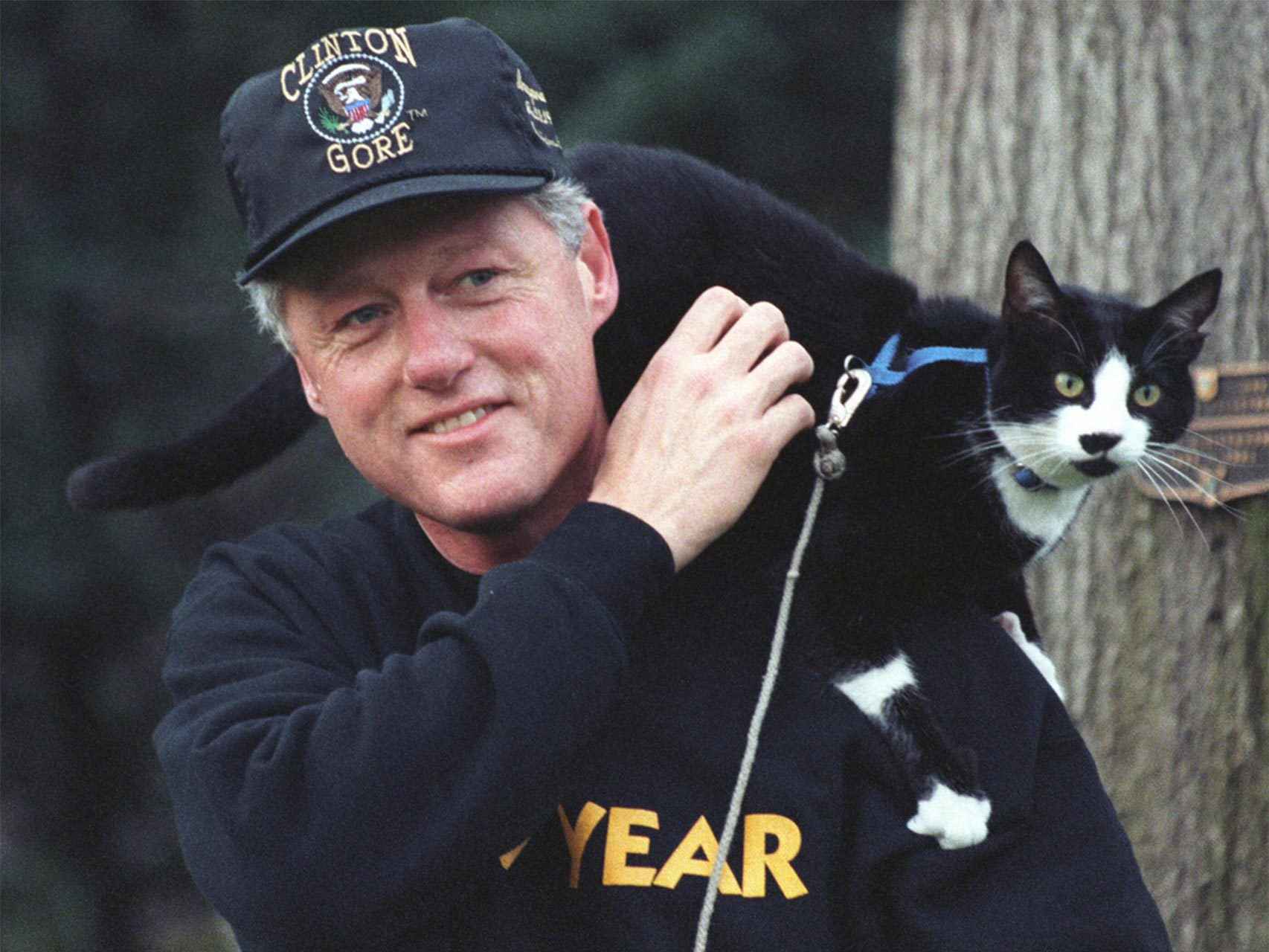 Bill Clinton con su gato 'Socks' en 1993.