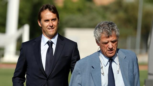 Lopetegui y Villar en la sede de la Federación.