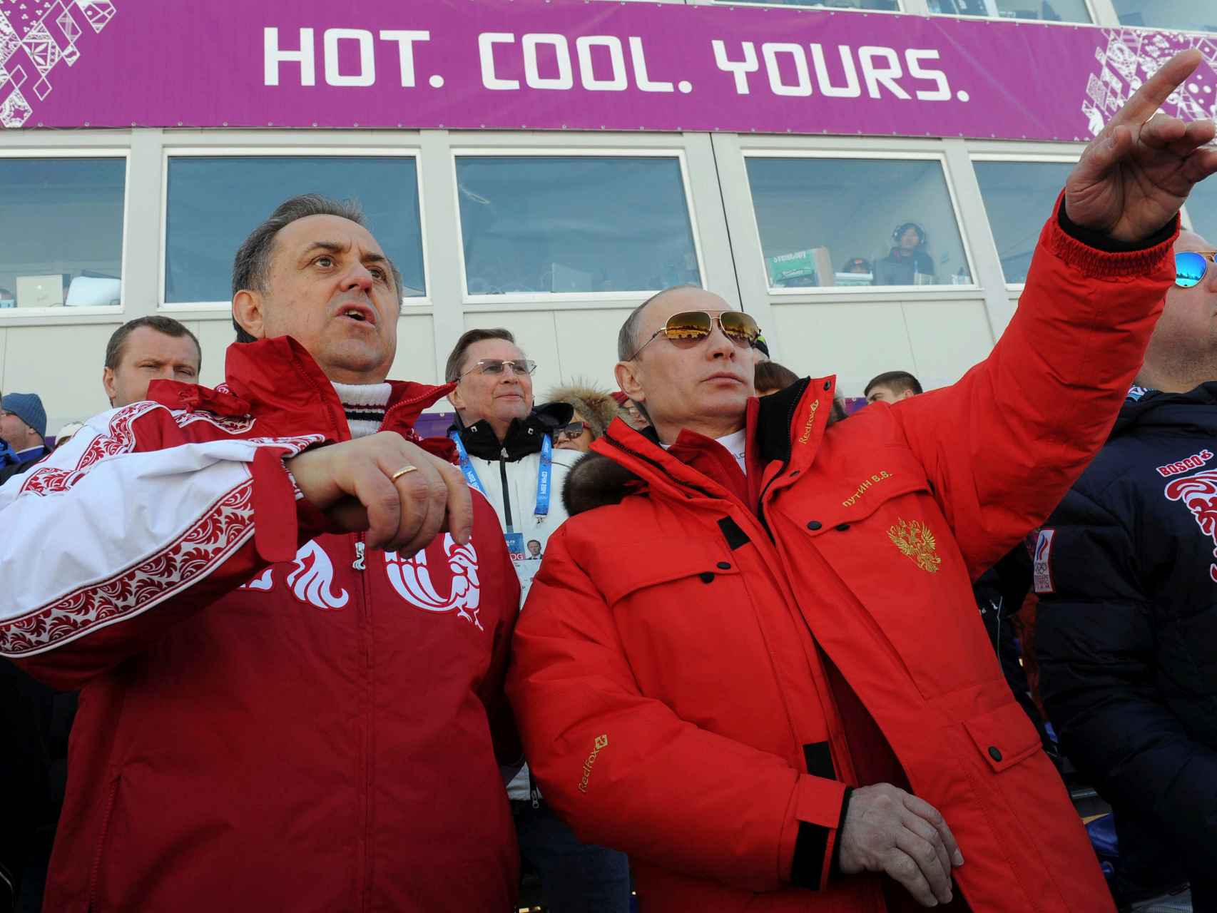 Putin con el ministro de deportes ruso.
