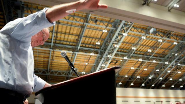 El senador Bernie Sanders, durante la convención demócrata de Filadelfia.