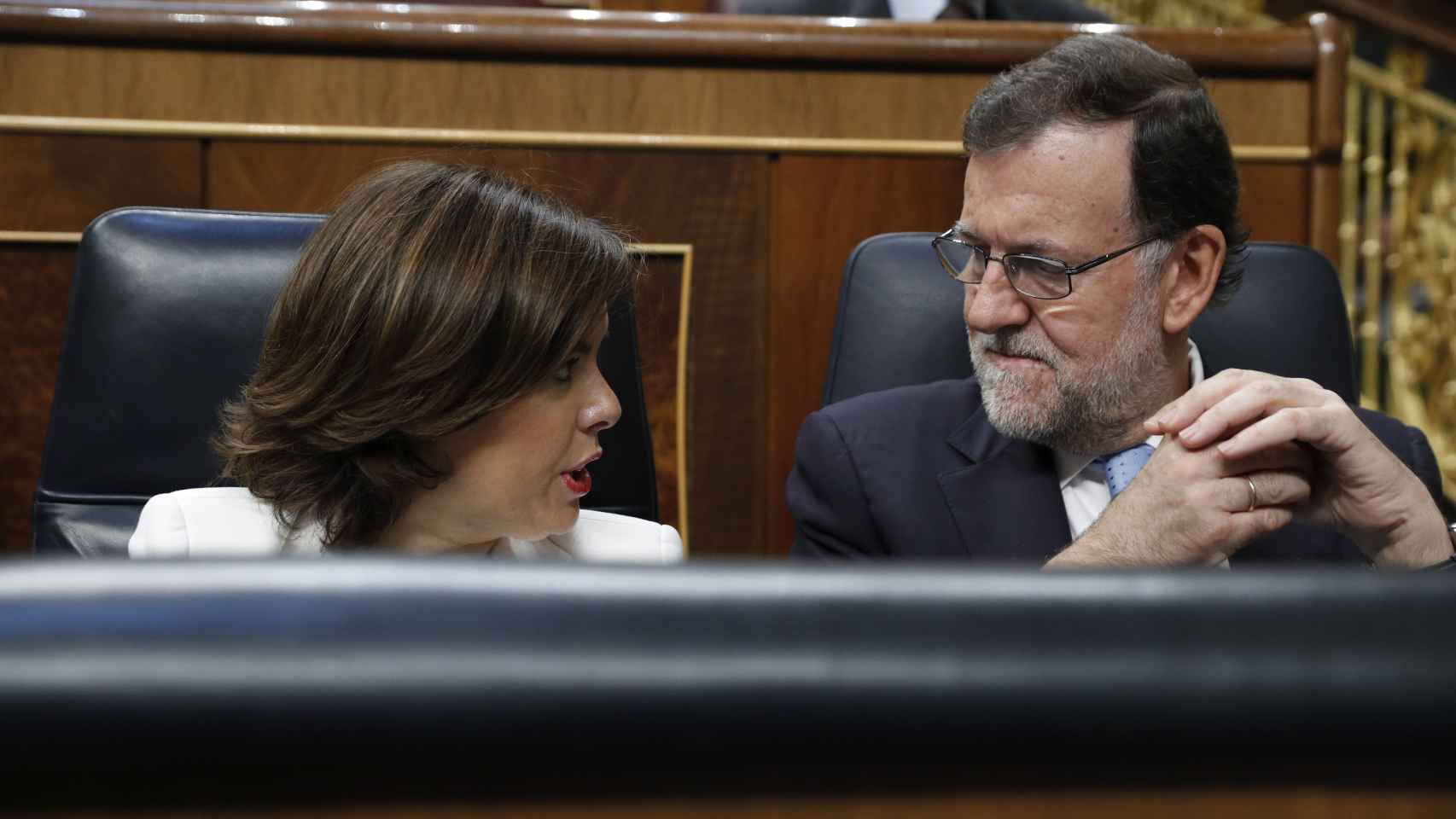 Mariano Rajoy y la vicepresidenta, Soraya Sáenz de Santamaría.