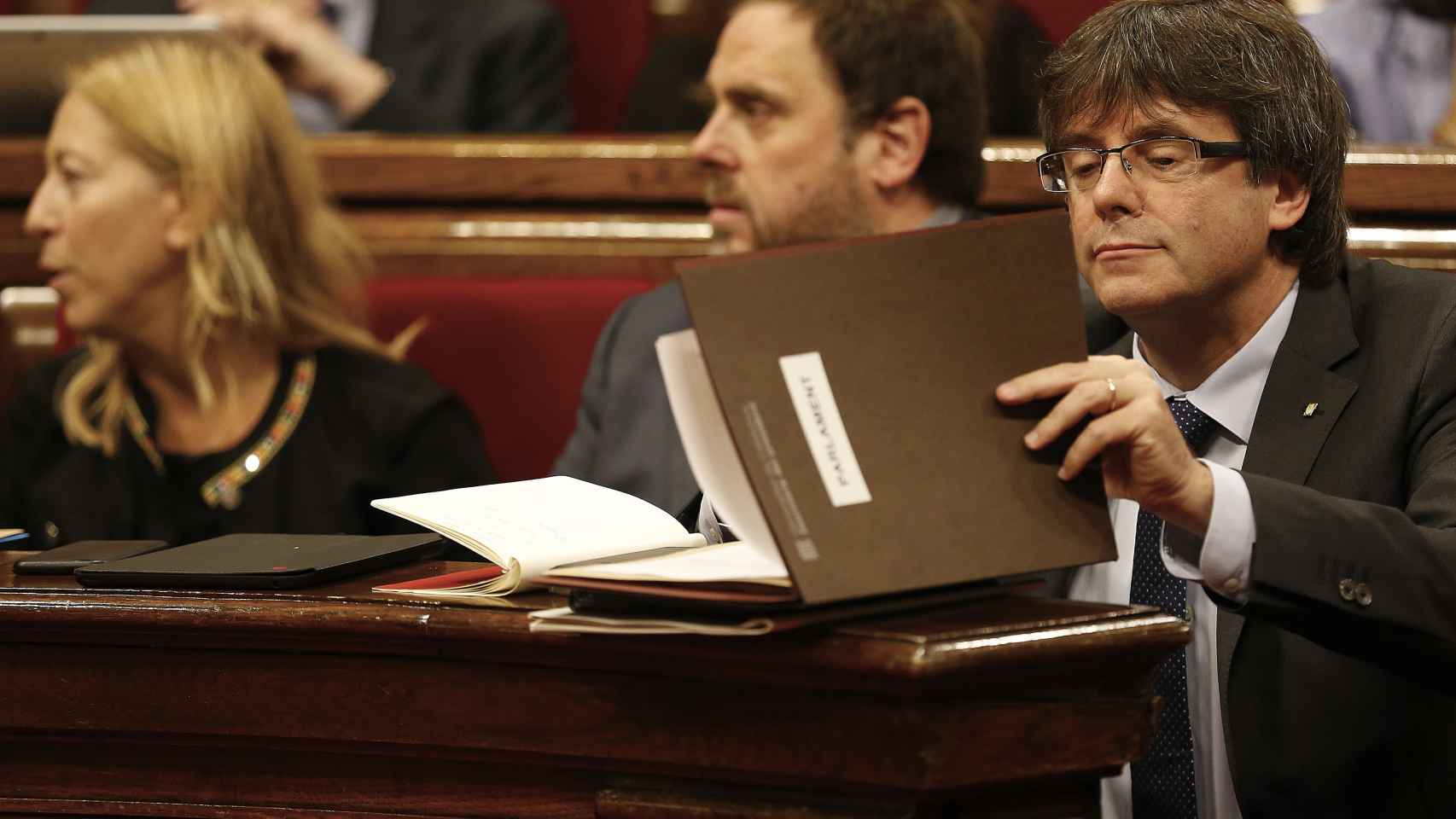 El president de la Generalitat, Carles Puigdemont, en la sesión de control.