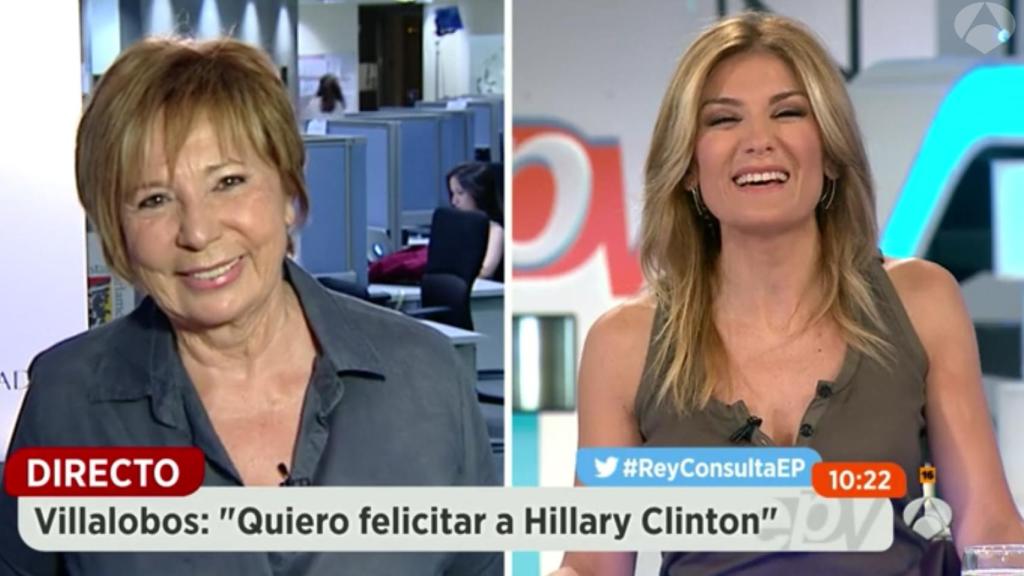 Celia Villalobos, hazmerreír de Twitter por su Hilaria Clinton en 'Espejo Público'