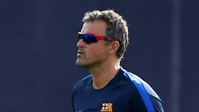 Luis Enrique, durante un entrenamiento.