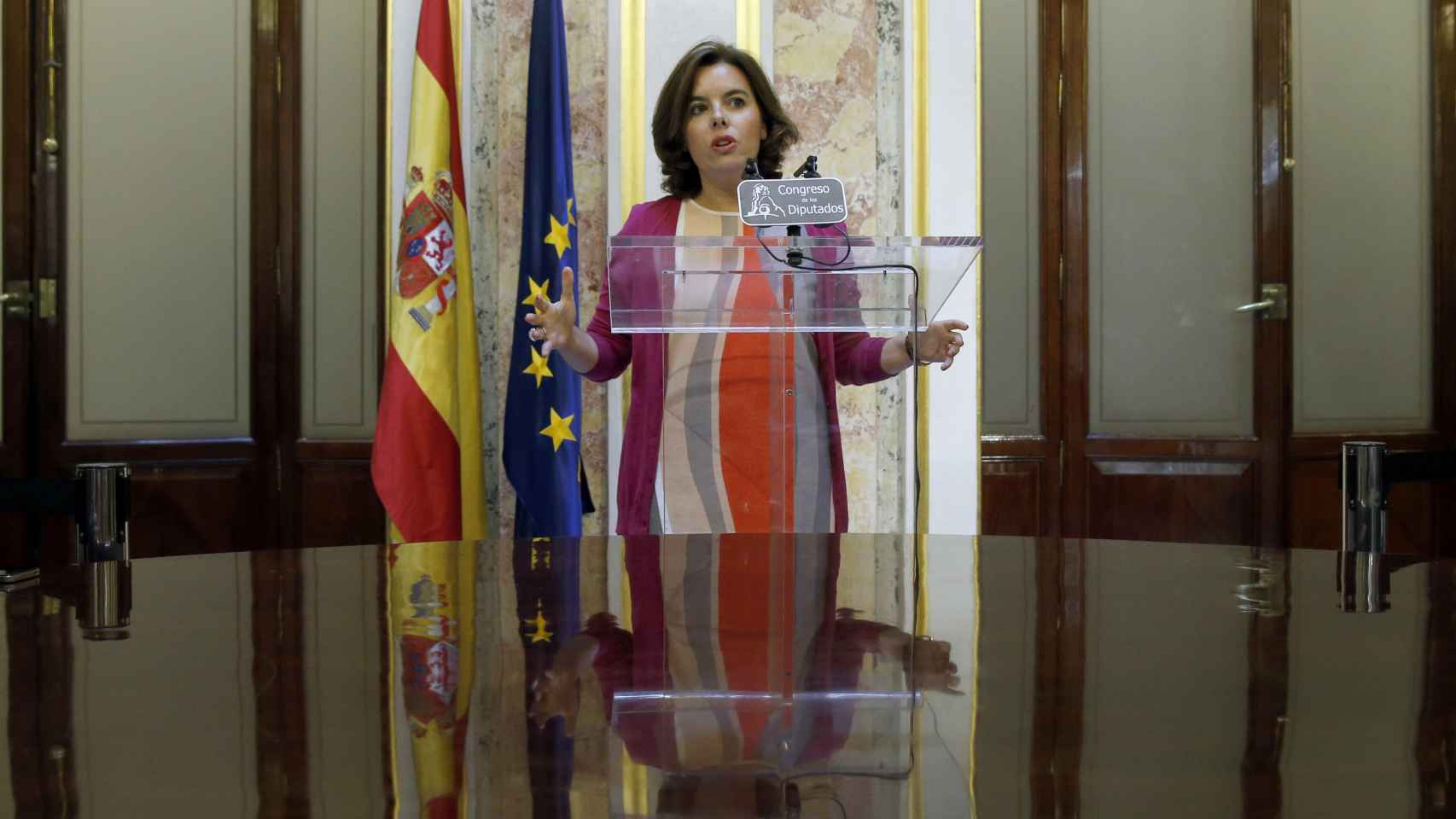 La vicepresidenta del Gobierno en funciones, Soraya Sáenz de Santamaría.