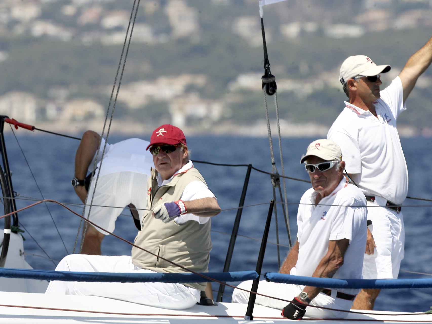 El rey emérito Juan Carlos en una de las jornadas de vela en Mallorca.