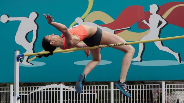 María Kúchina durante una competición.