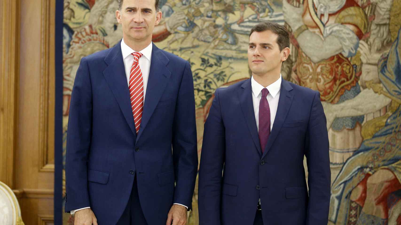 El líder de C´s, Albert Rivera, junto con el Rey Felipe VI.