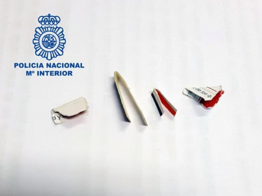 Pruebas de los testigos utilizados por los ladrones e interceptados por la Policía.