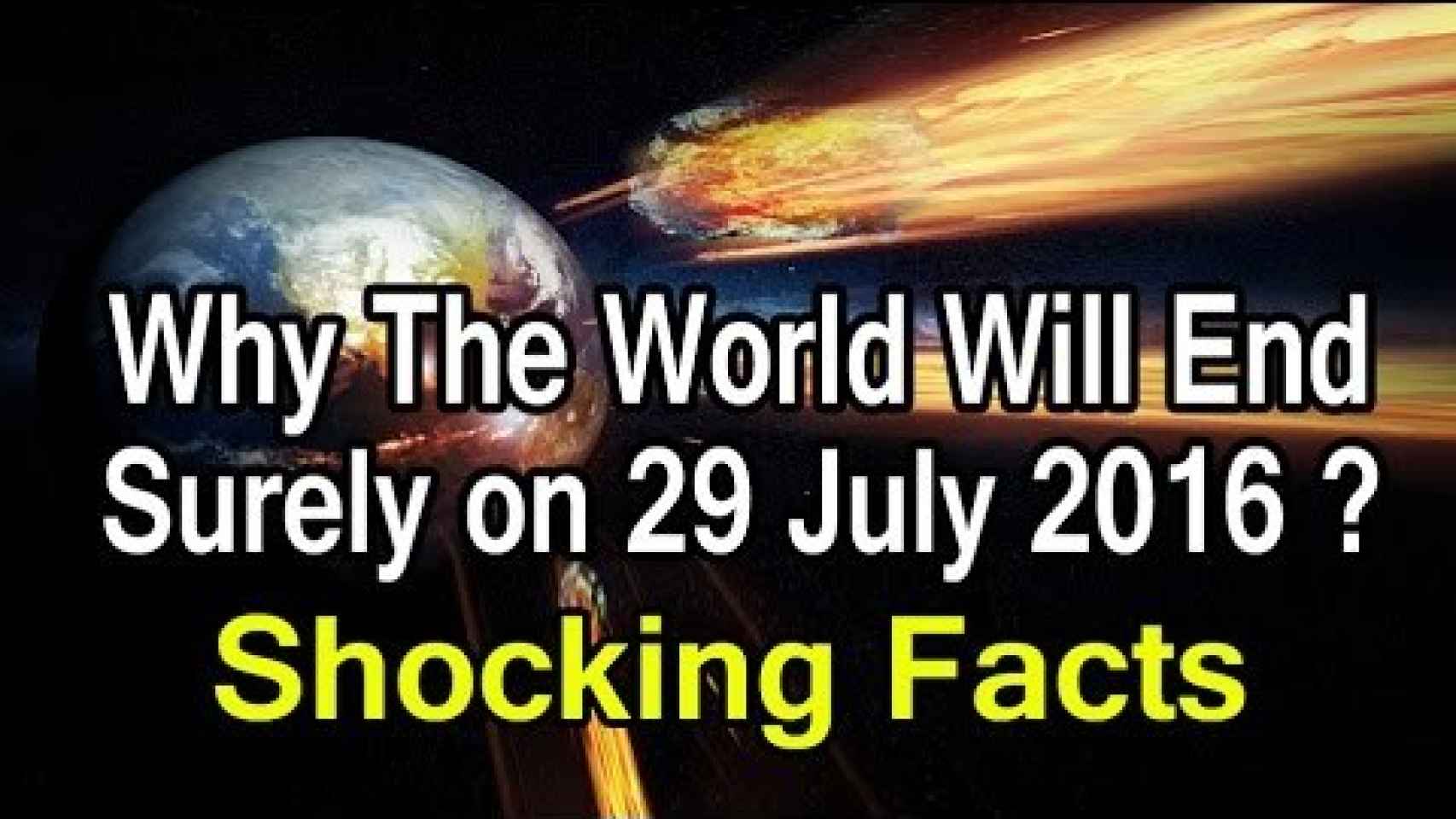 El vídeo que promete pruebas sobre el fin del mundo el 29 de julio de 2016.