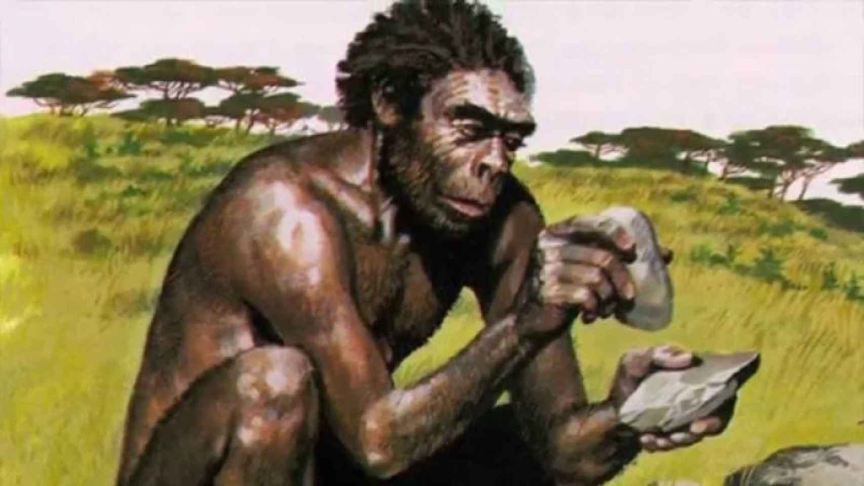 Recreación artística de nuestro antepasado sapiens hace 100.000 años