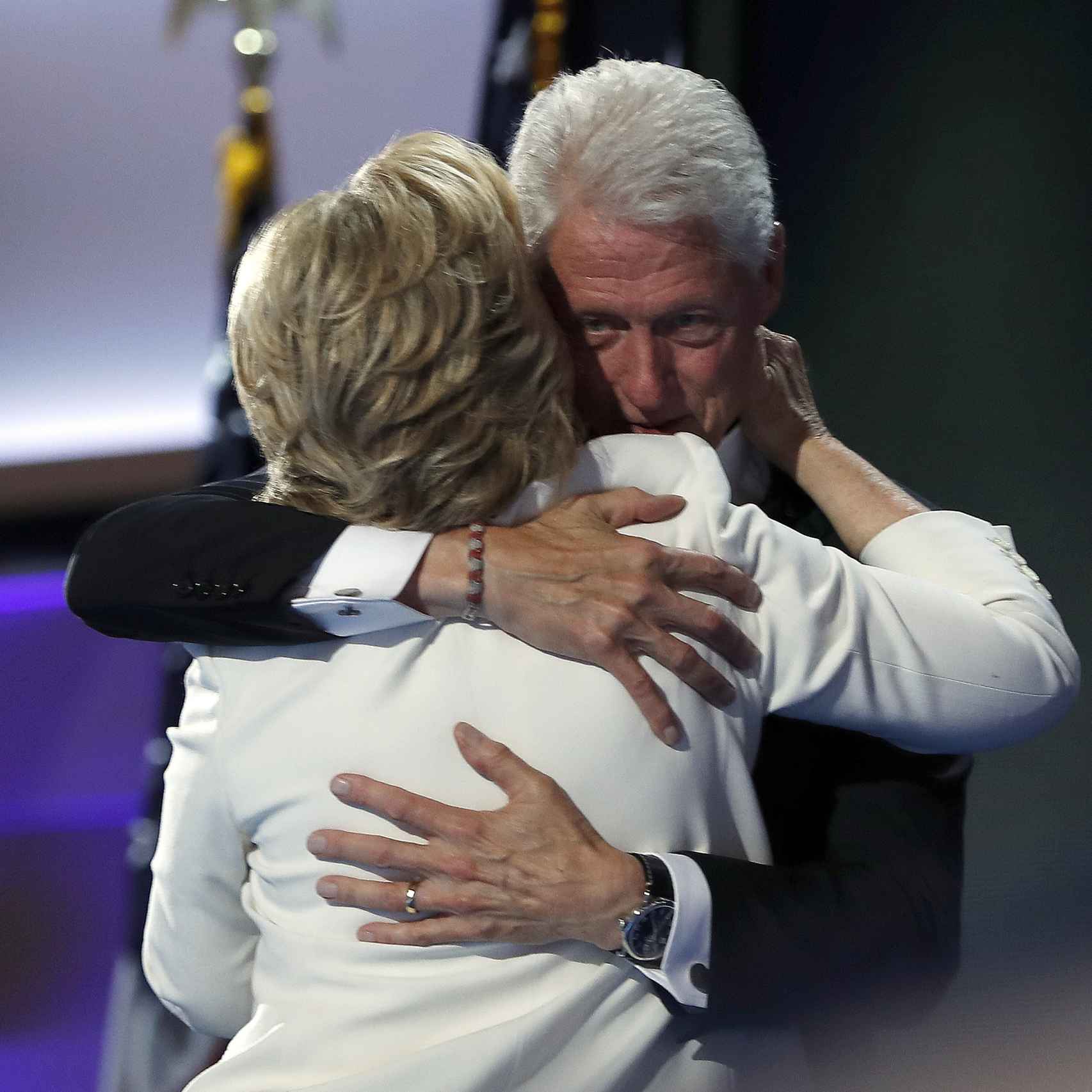 Hillary y Bill durante la convención demócrata el 28 julio.